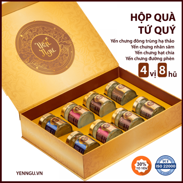 Hộp quà yến chưng Tứ Quý